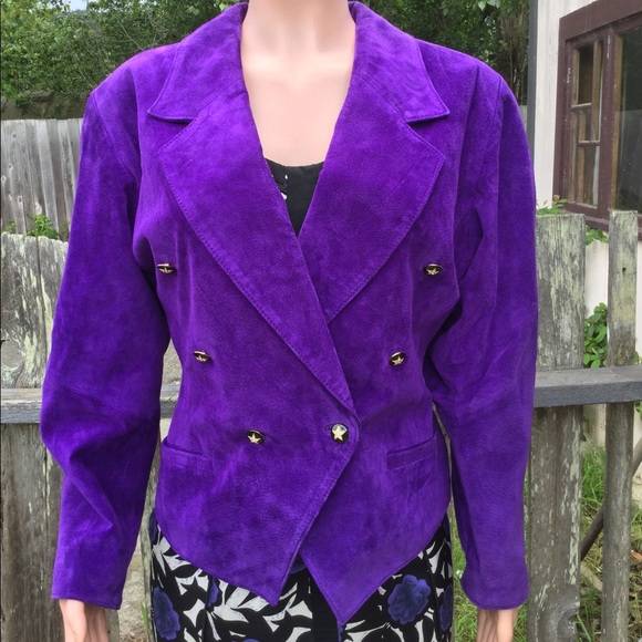 AMAZING Vintage Dino’z Purple Suede Jacket - Picture 1 of 6
